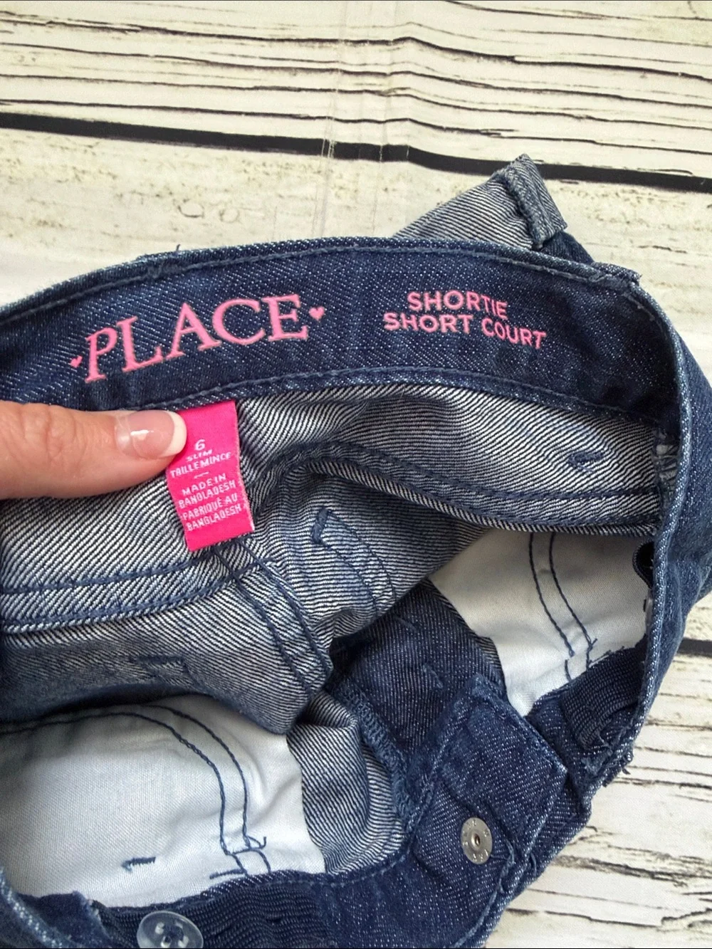 ♡ The Children’s Place Dark Blue Denim Cuffed Adjustable Waist Shorts Girls 6